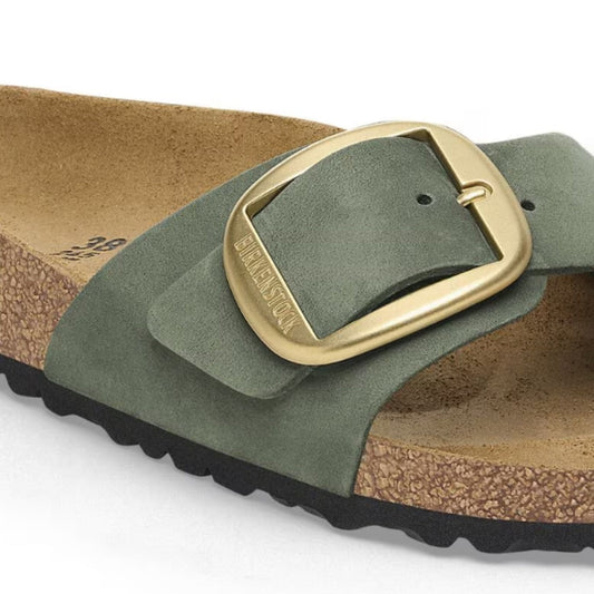 Madrid Big Buckle Nubuck Leather - Thyme